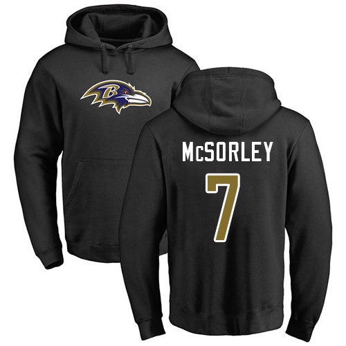 Men Baltimore Ravens Black Trace McSorley Name and Number Logo NFL Football 7 Pullover Hoodie Sweatshirt